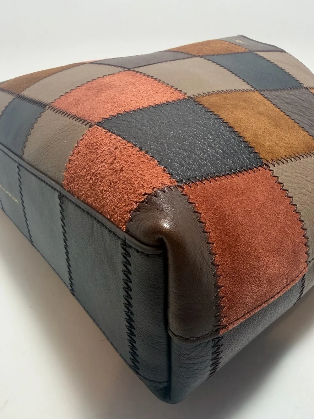 Coach Patchwork Shoulder Bag in Black, Brown, Tan and Rust